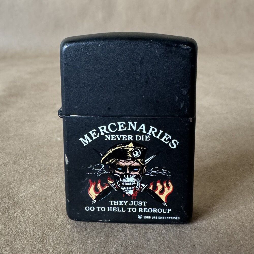 Vintage Zippo Lighter Mercenaries Never Die Military Series